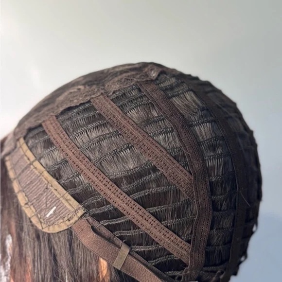 Straight Brown Wig with Bangs for Women – Natural Looking Medium Length - Picture 7 of 8